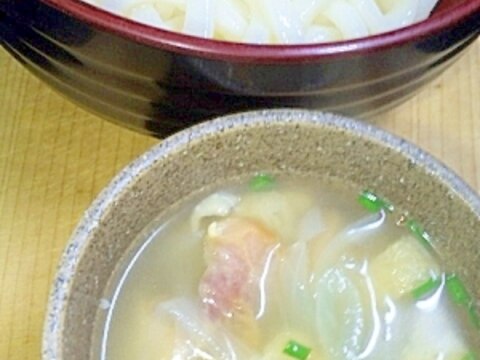 簡単美味！鶏肉汁つけうどん